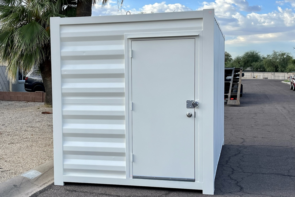 10ft standard Shipping Container modified with end walk door