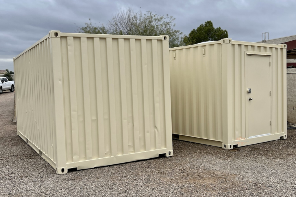 2 20ft Modified Shipping Containers with End Walk Door