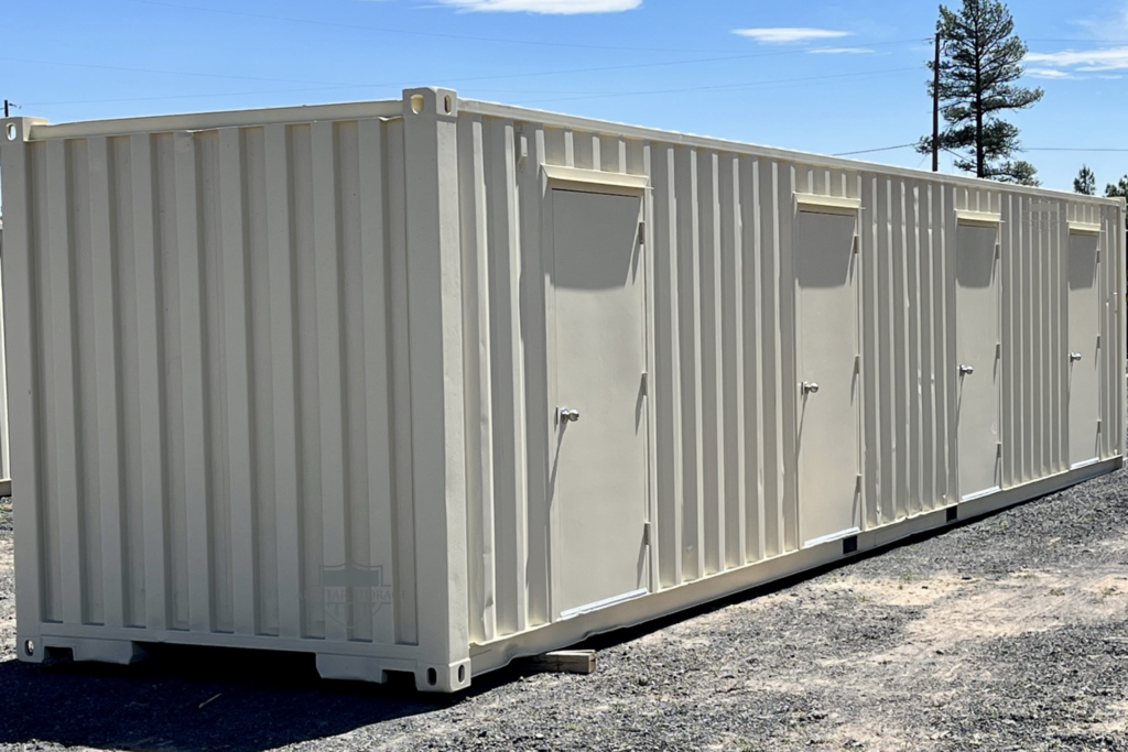 40ft Modified Shipping Container with 4 walk doors and drip edge