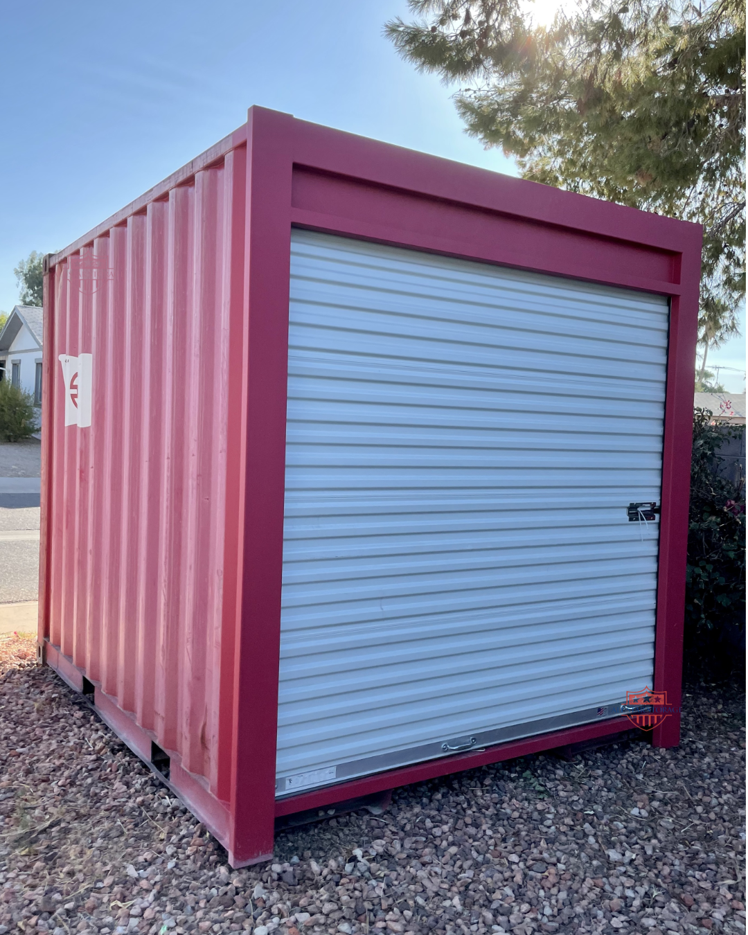 10ft Shipping Container w/ Roll Up Door Red