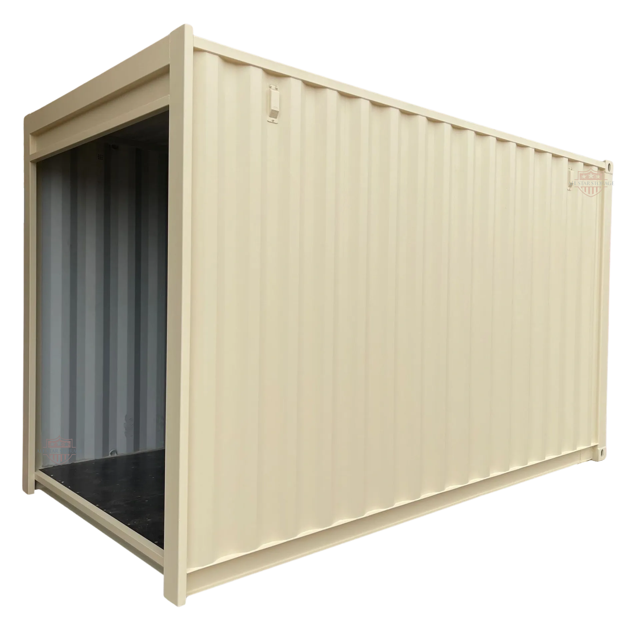 15ft Roll Up Door Beige Shipping Container