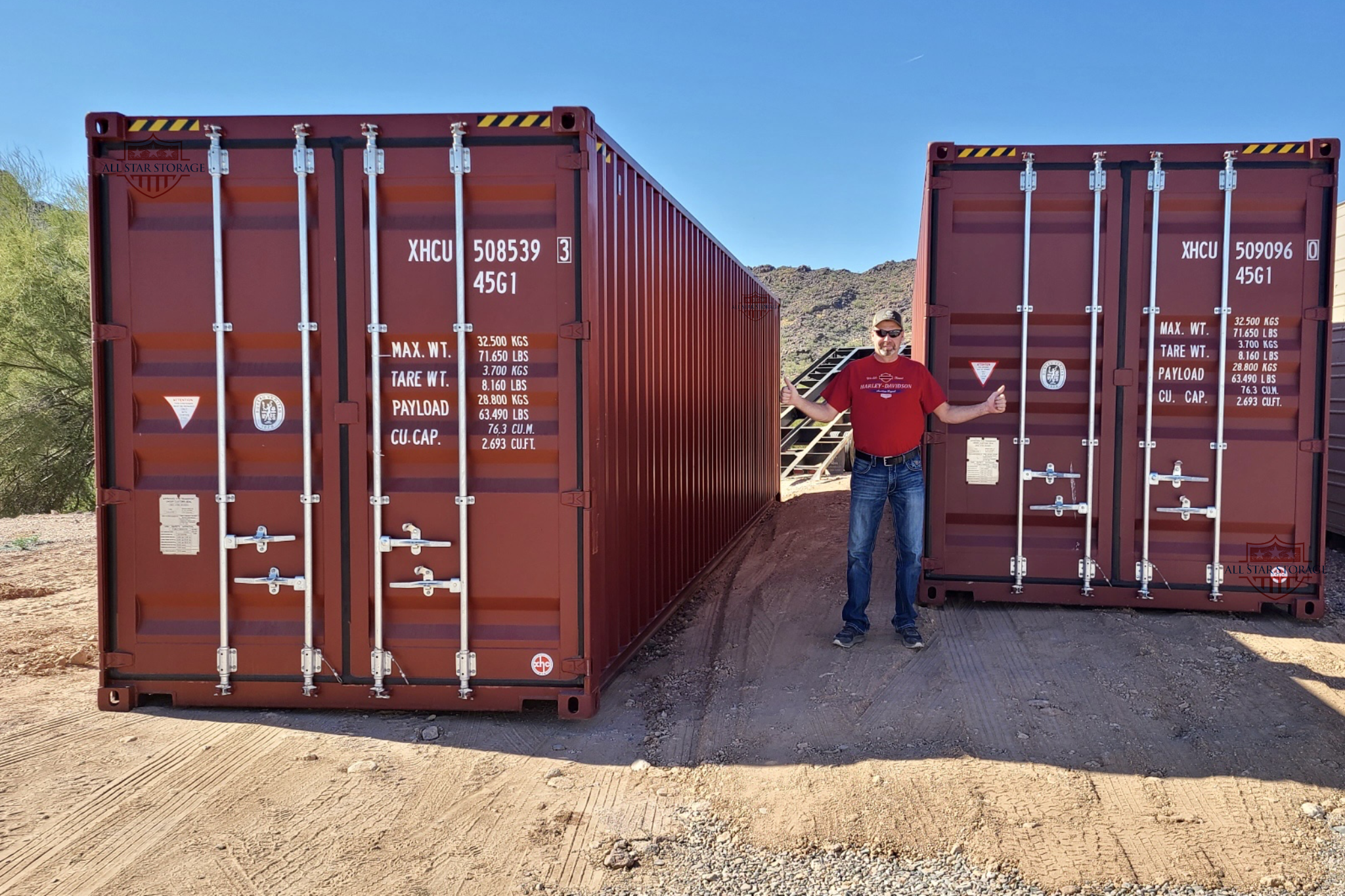 2 40ft High Cube One Trip Shipping Containers