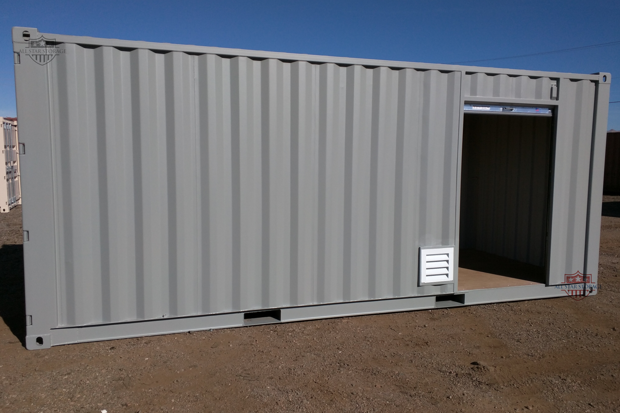 20ft Shipping Container with Roll Up Door and Louvered Vent