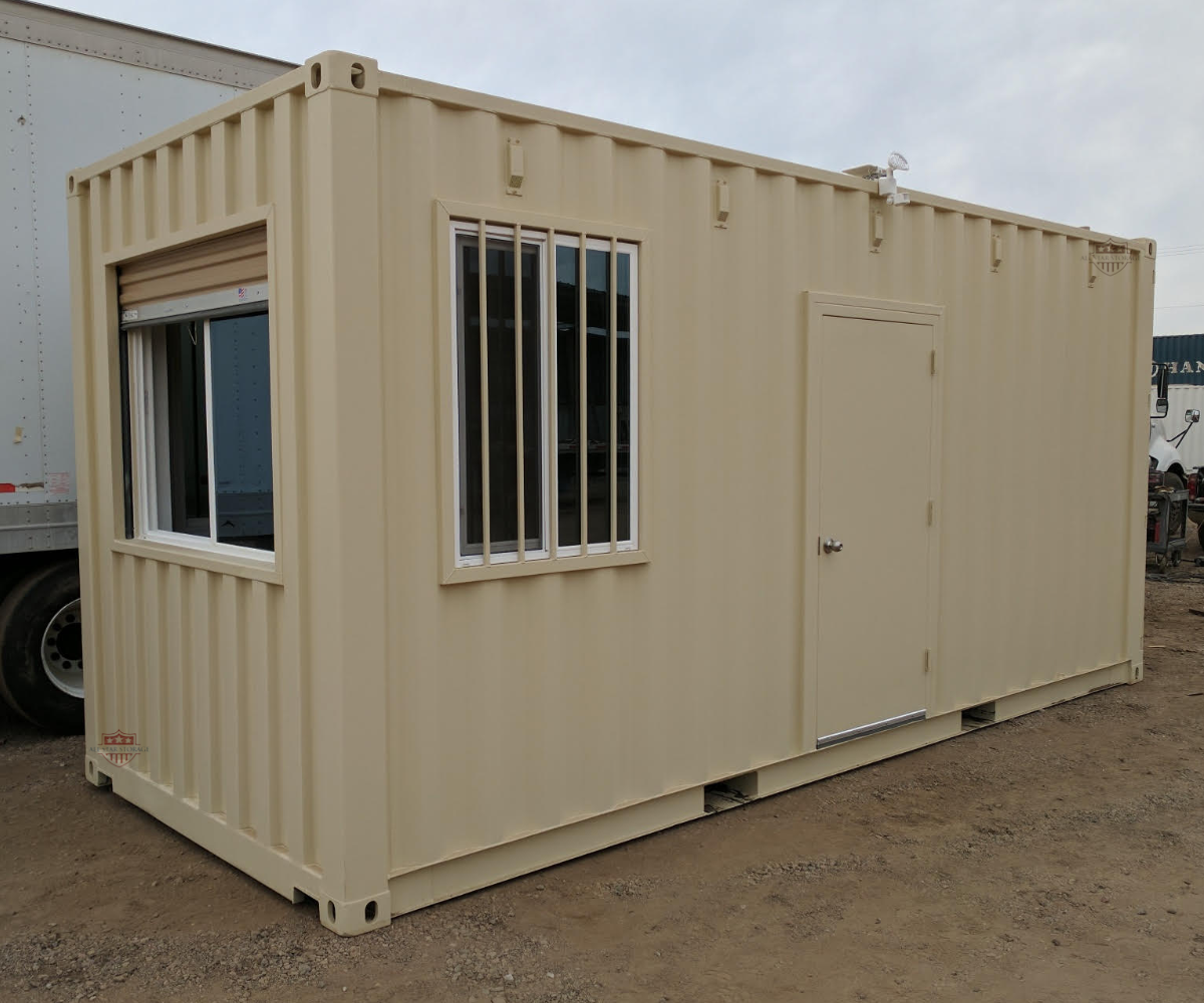 20ft Shipping Container with Walk Door, Window, and Storm Window