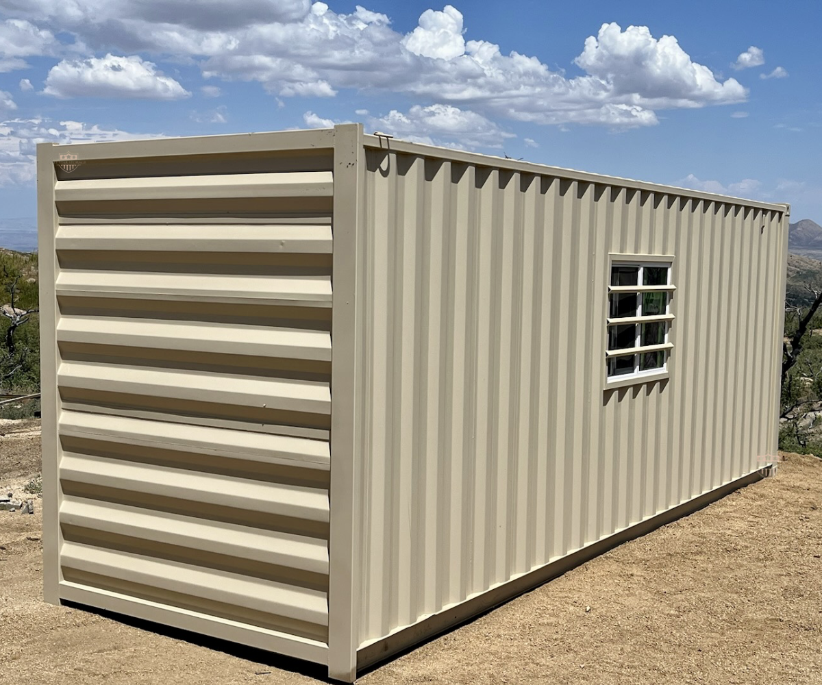 25ft Shipping Container with Window Tan