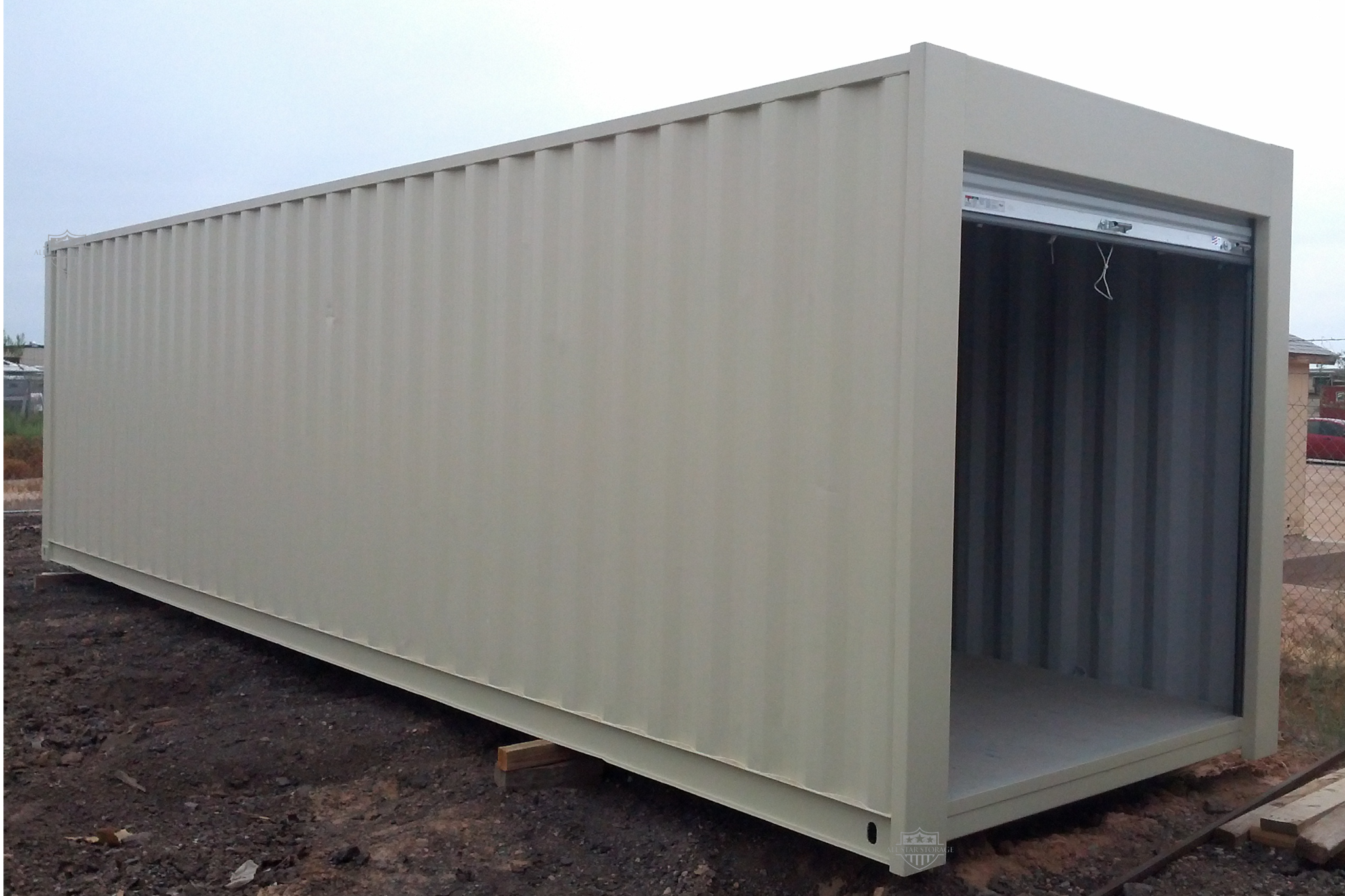 30ft Roll Up Door Shipping Container Tan