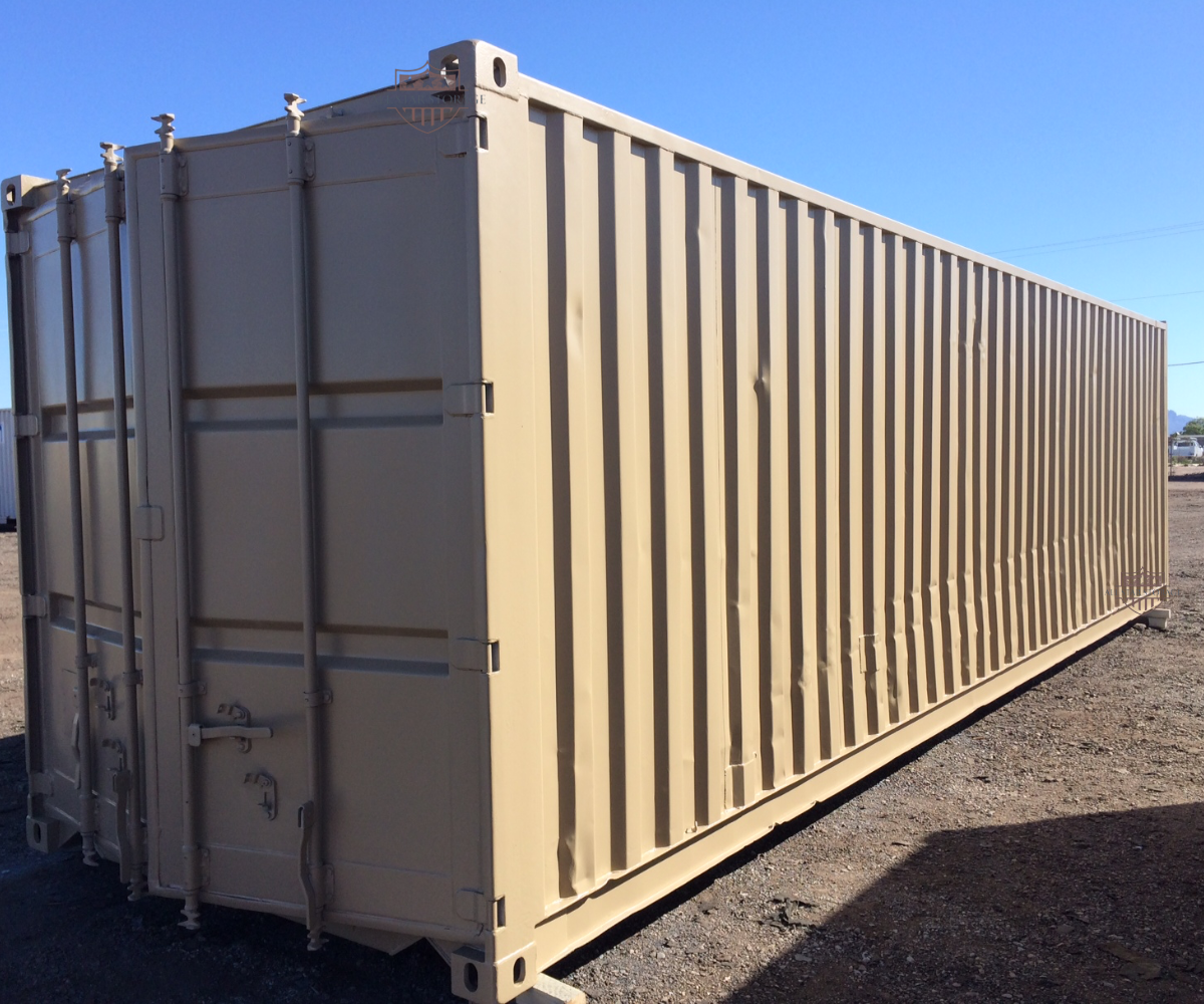 30ft Shipping Container with Cargo Door Ajar Tan