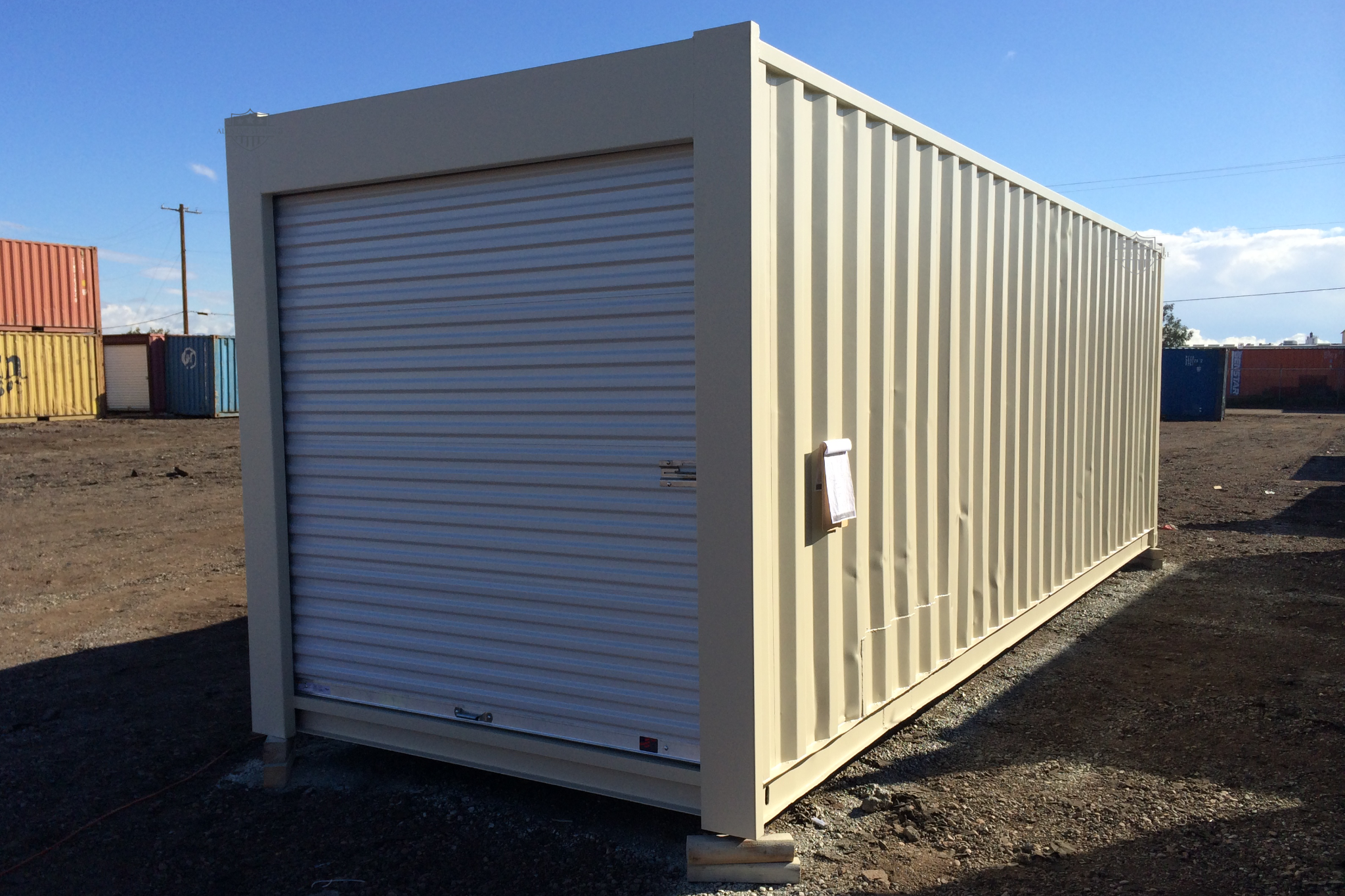 30ft Shipping Container with End Roll Up Door Beige