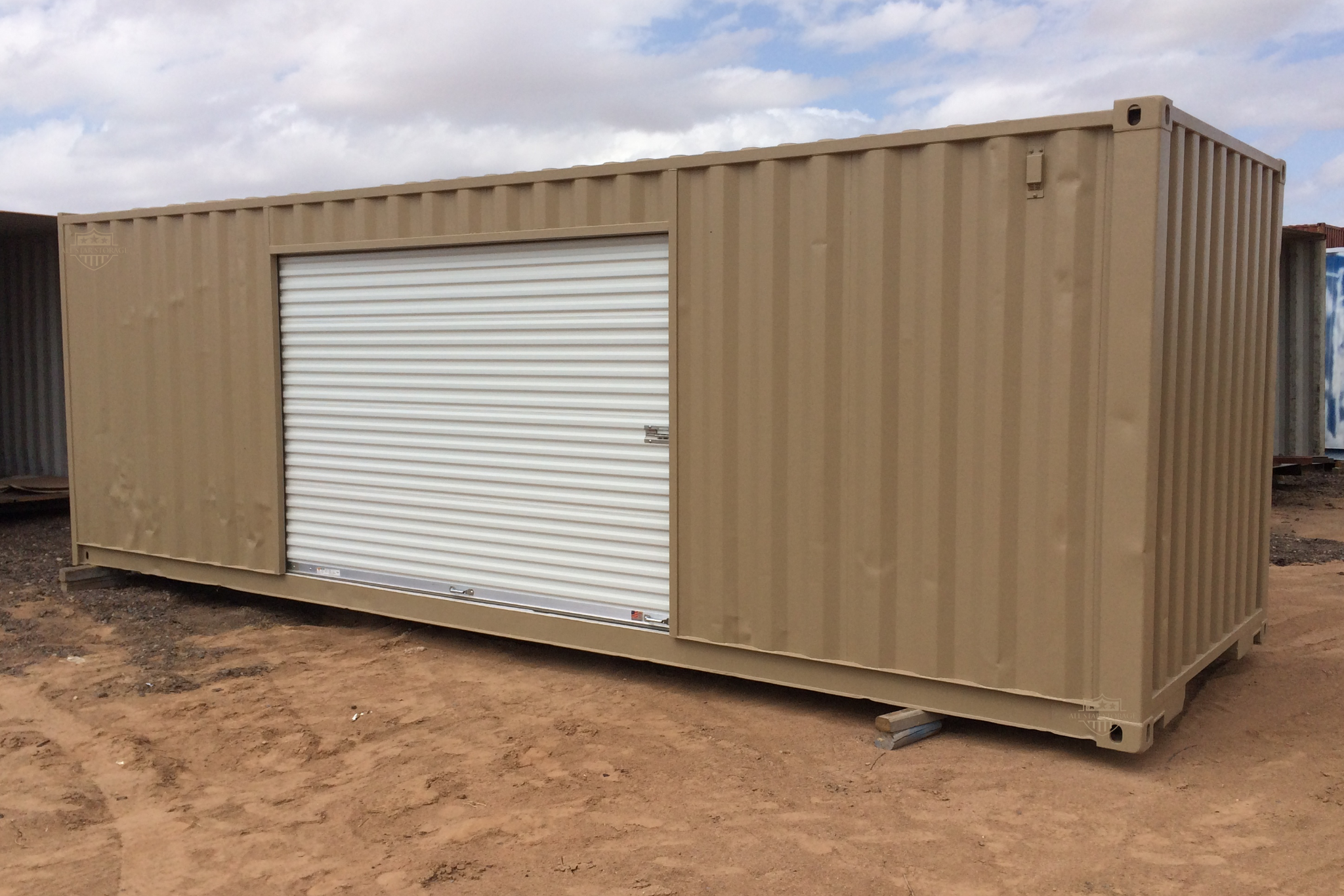 30ft Shipping Container with Side Roll Up Door Tan