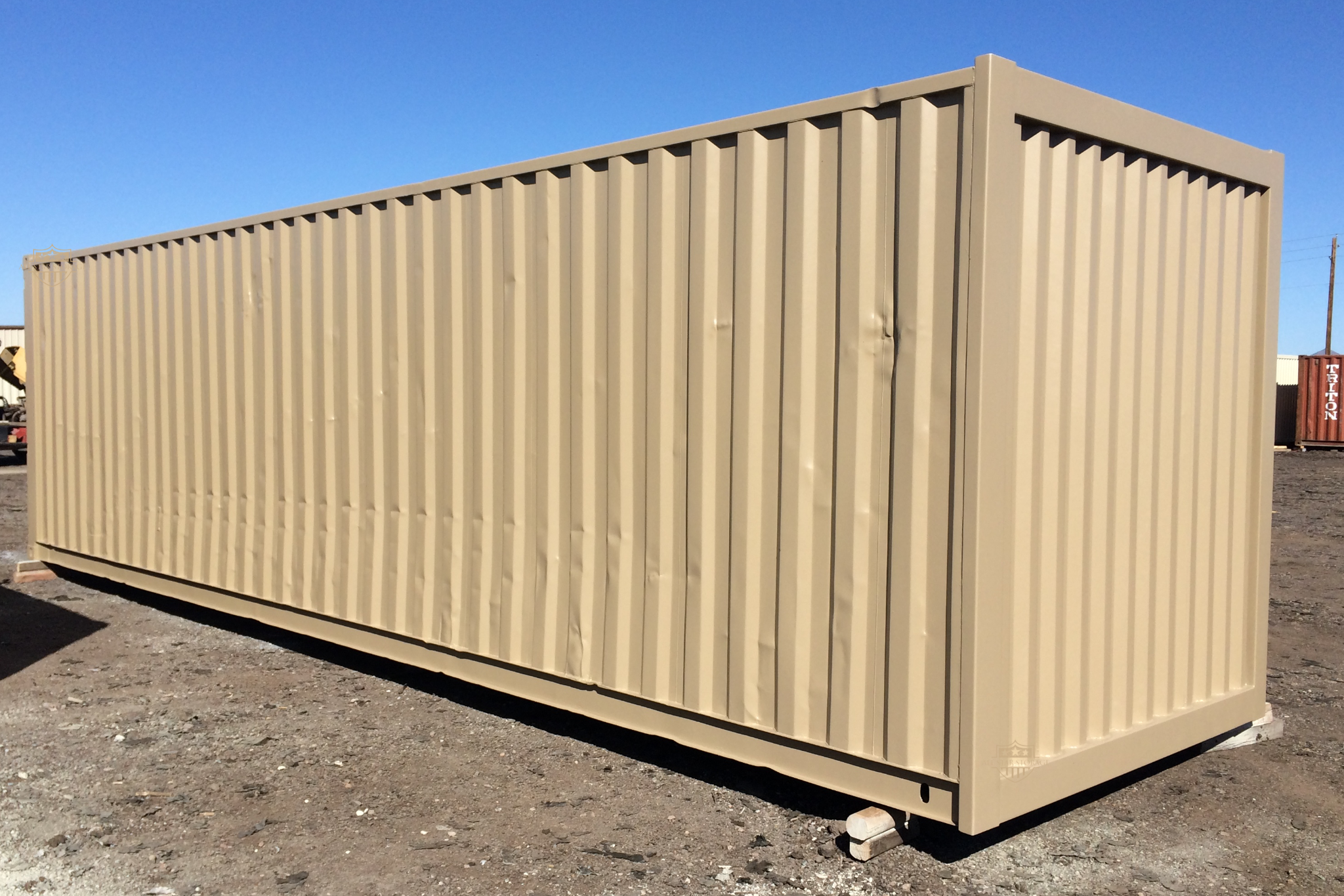 30ft Shipping Container with Steel End Wall Tan Standard