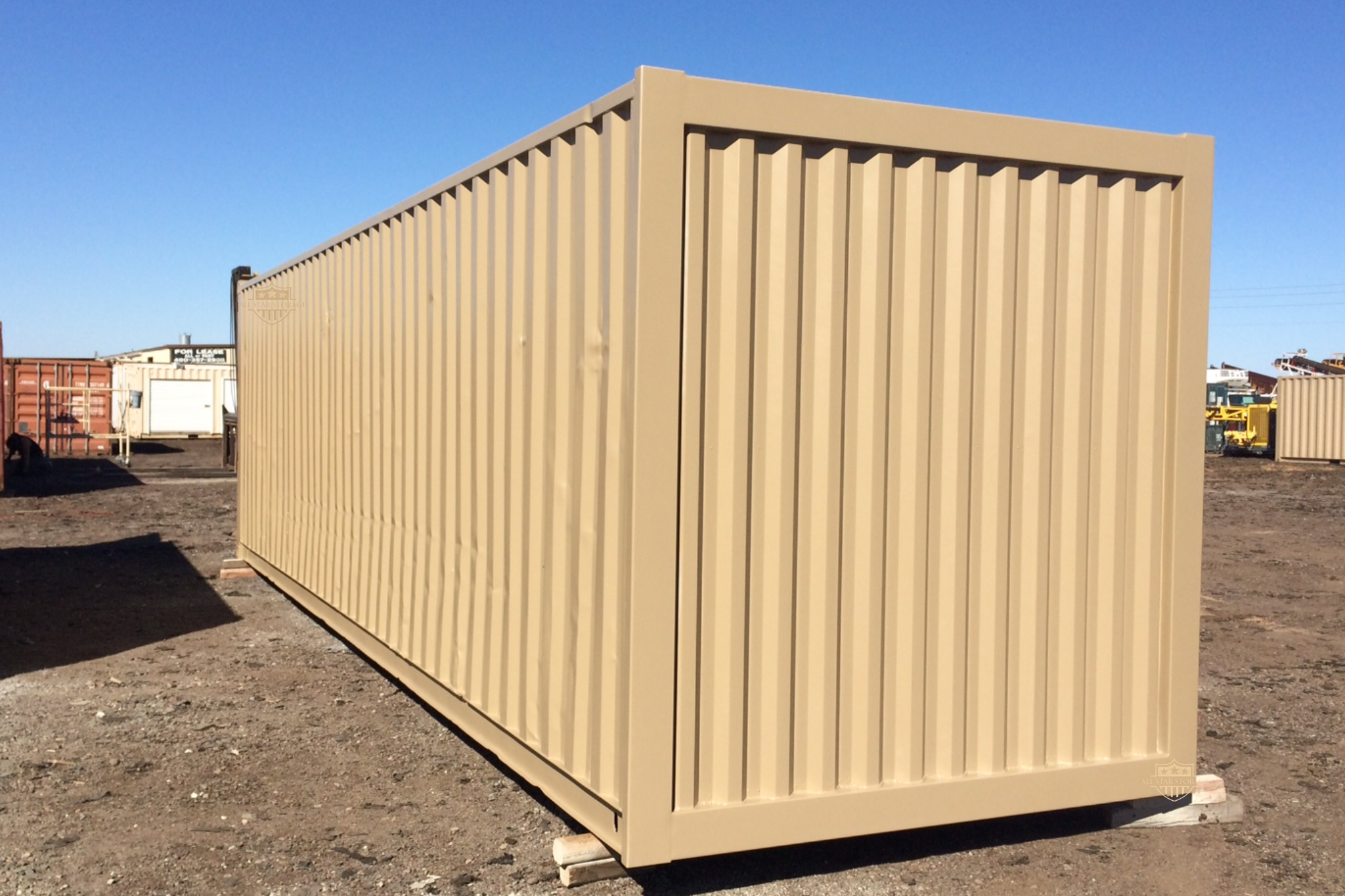 30ft Steel End Wall Shipping Container Tan