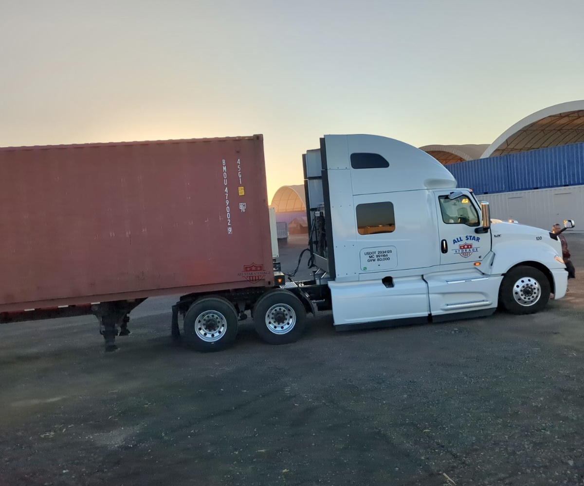 40ft Grade A Used Shipping Container on Semi Trailer for Delivery