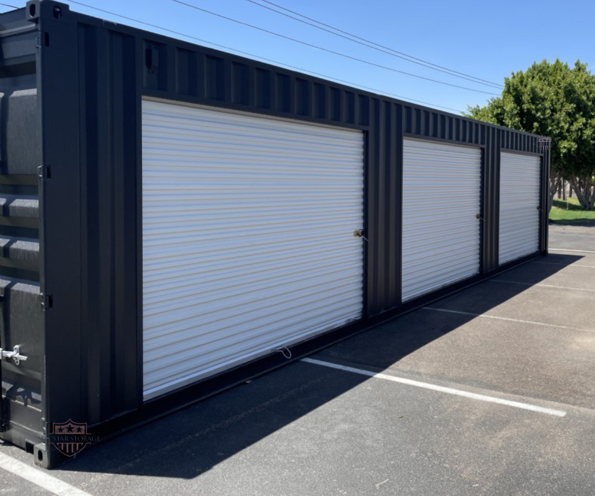 40ft High Cube Shipping Container with Roll Up Doors Black