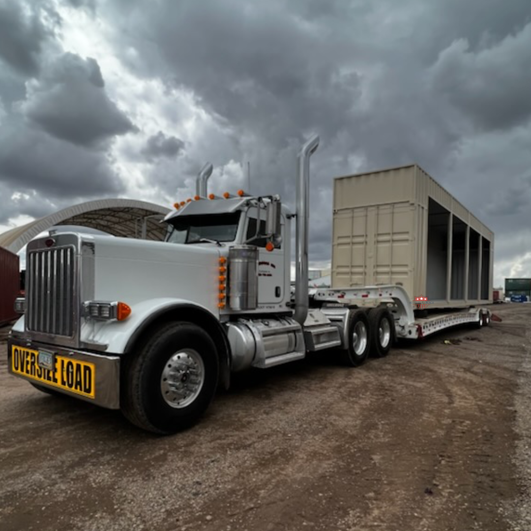 40ft Shipping Container 12ft tall with Roll Up Doors on Semi Trailer for Delivery