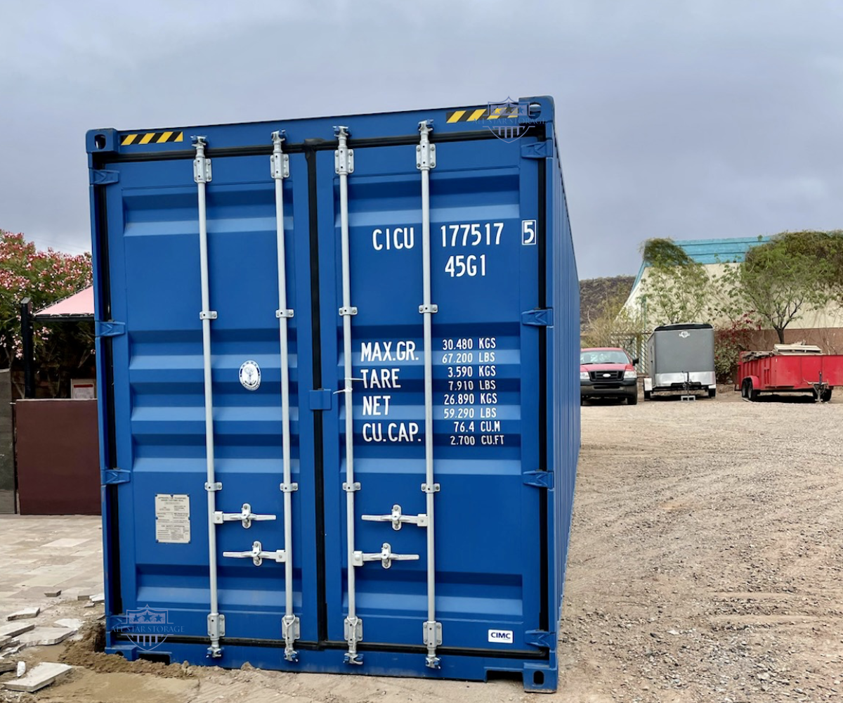 40ft Shipping Container Cargo Door End Blue