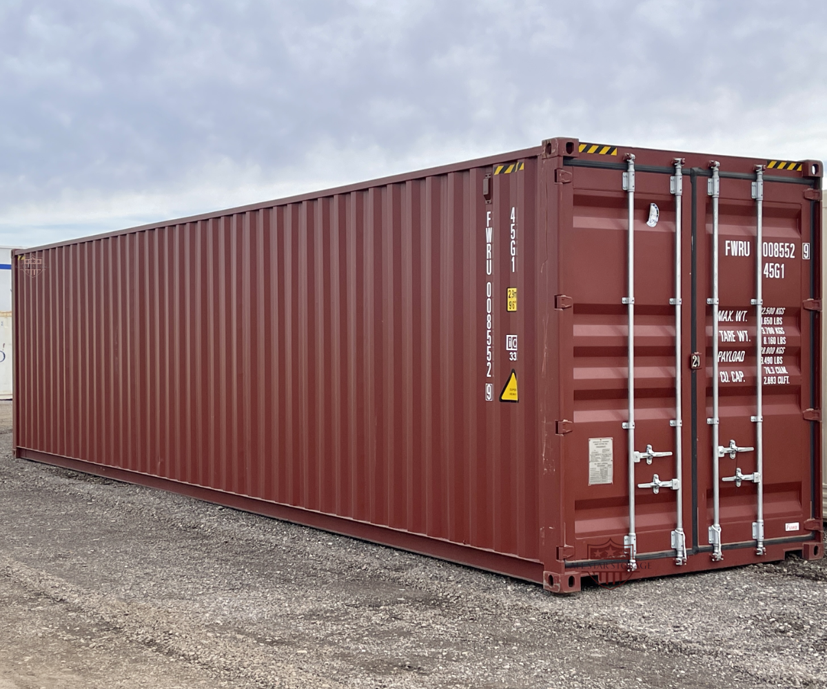 40ft Shipping Container High Cube One Trip Red