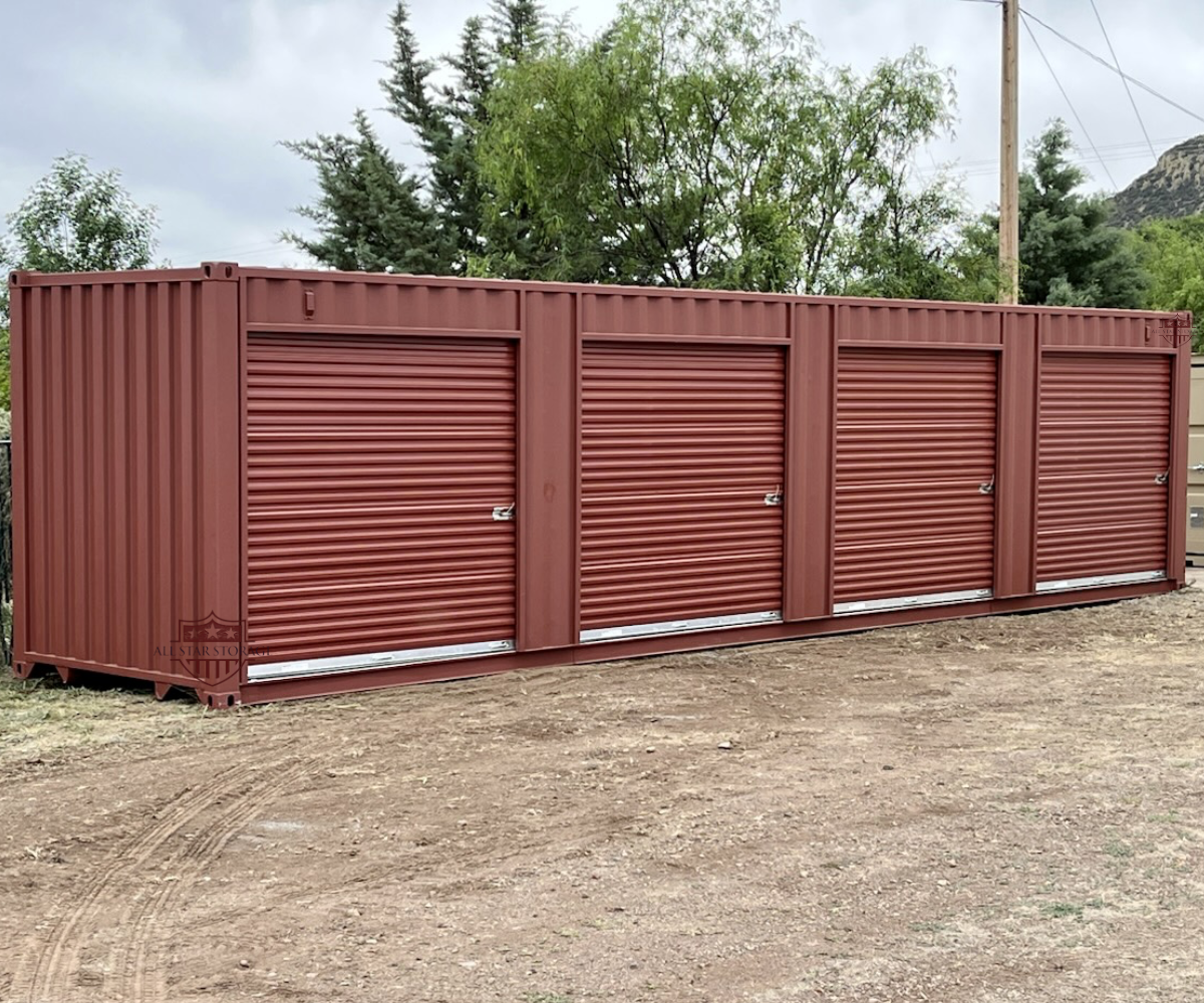 40ft Shipping Container with Roll Up Doors Red