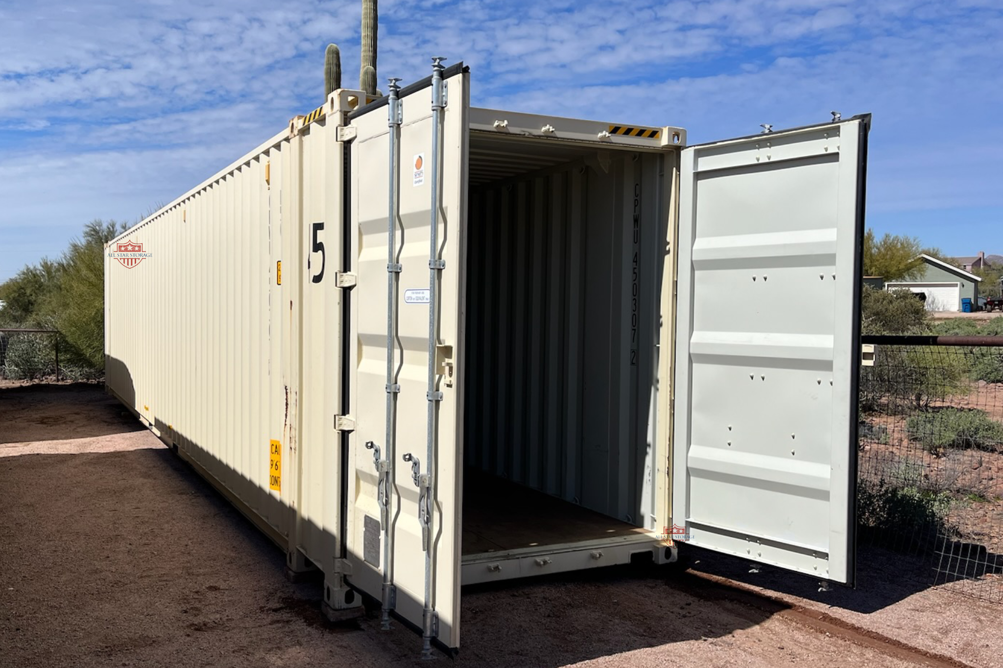 45ft Shipping Container One Trip Cargo Door Open