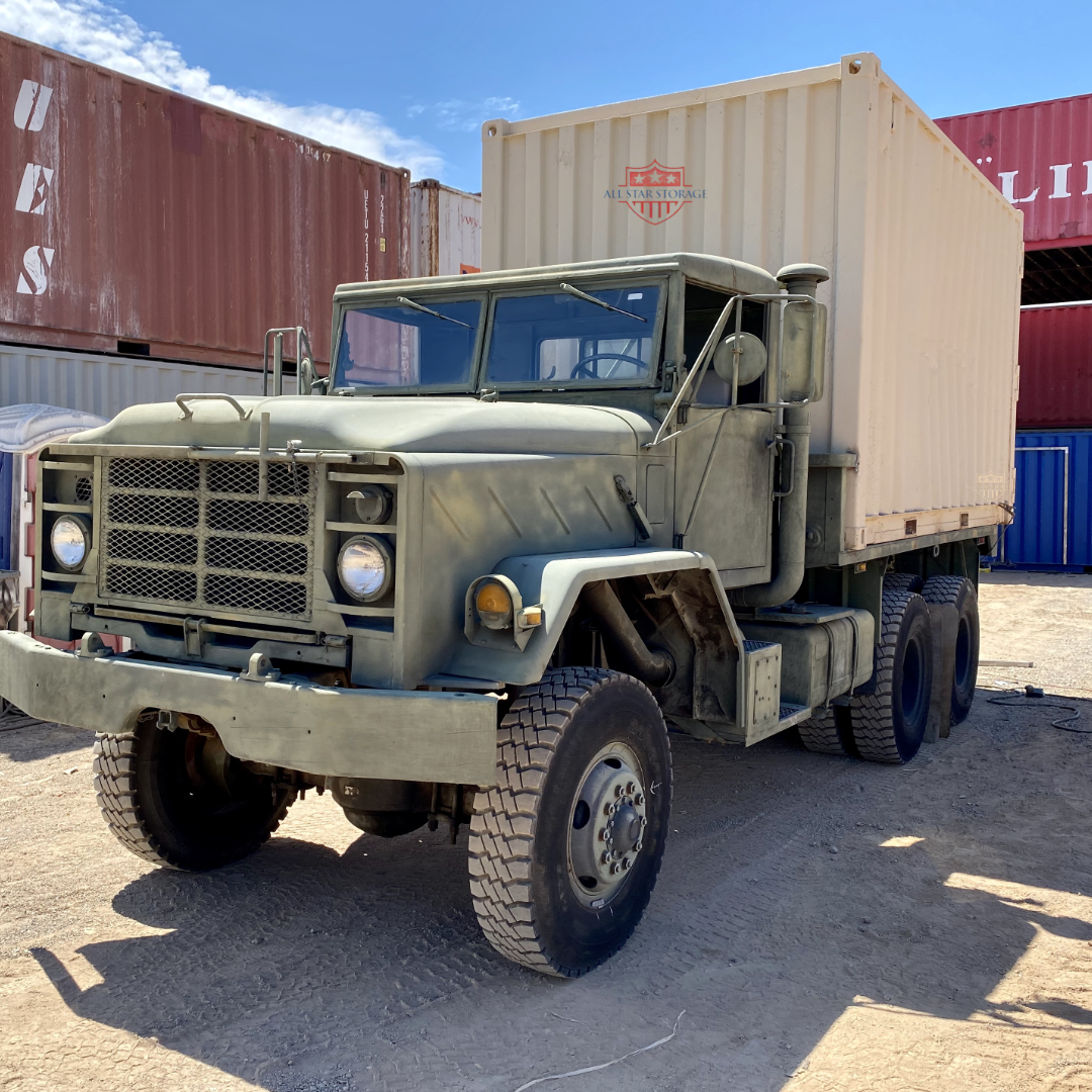 Shipping Container on Army Truck