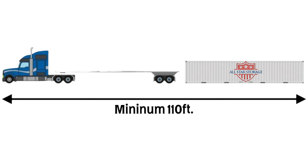 Truck and Trailer with 40' Shipping Container Delivery